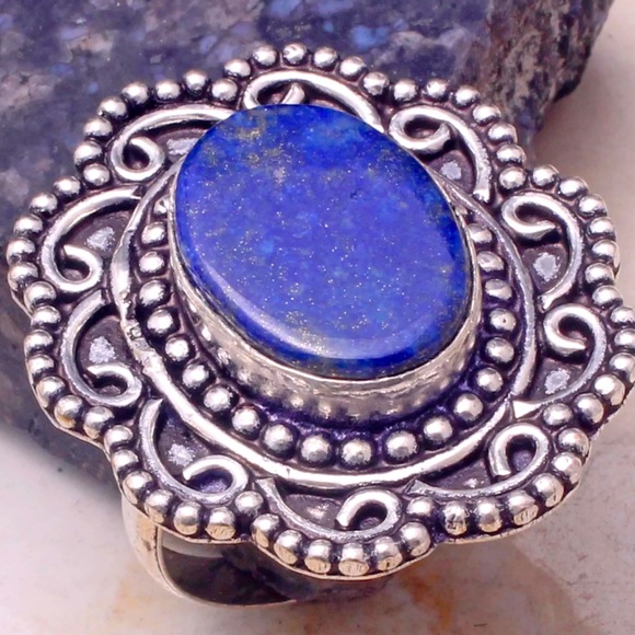 Lapis silver ring size 10 - Picture 3 of 4